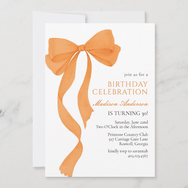 Convite Coquette Fall Birthday Invitation (Frente)