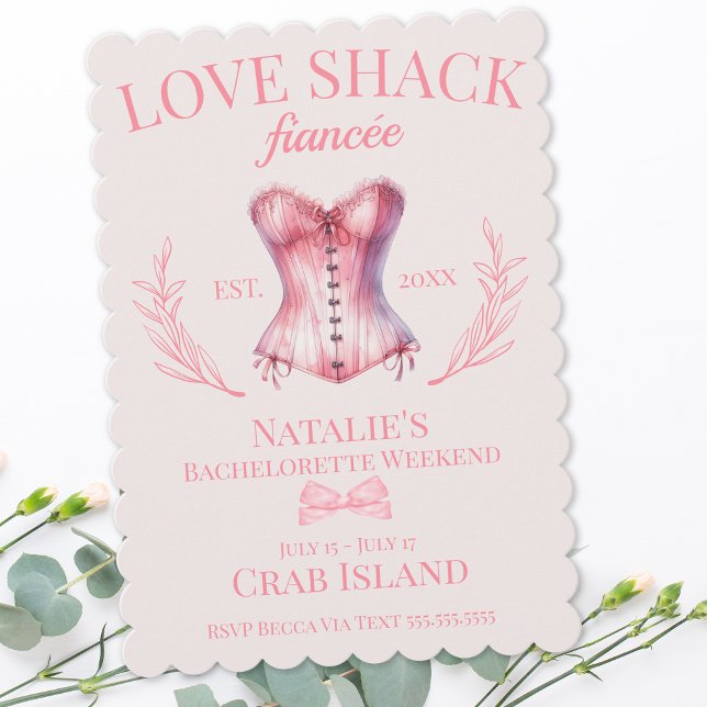 Convite Coquette Girly Arco Corset Social Club Bachelorett (Criador carregado)