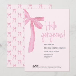 Convite Coquette Hello Gorgeous Pink Arco Galentine's Day