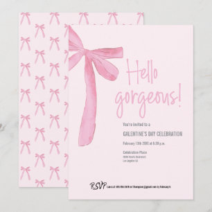 Convite Coquette Hello Gorgeous Pink Arco Galentine's Day
