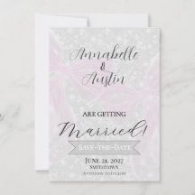 Coquette Laço Transparente em Rosa  Save-The-Date
