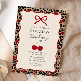 Convite Coquette Leopard Cheetah Girl Birthday Invitation