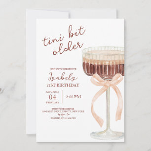 Convite Coquette Martini Birthday
