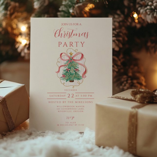 Convite Coquette Merry & Bright Natal (Criador carregado)