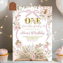 Convite coquette pink fairy storybook birthday 