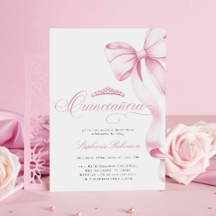 Convite Coquette Pink Quinceañera