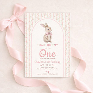 Convite Coquette Vintage Some Bunny é Um Aniversário