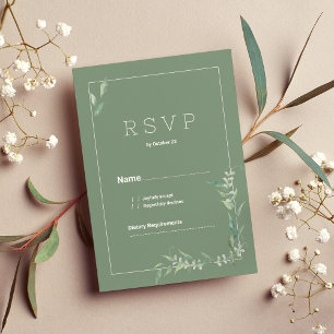 Convite Cor d-d-água vegetativa botânica RSVP