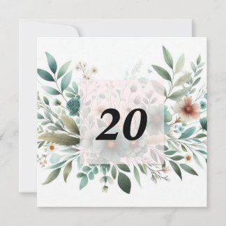 Convite Cor da água floral em cores pastosas moles