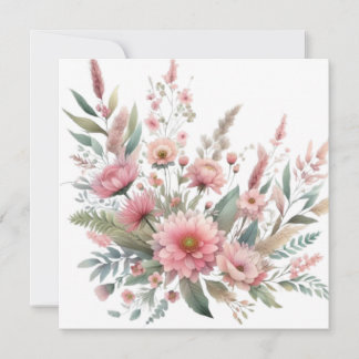 Convite Cor da água floral em cores pastosas moles
