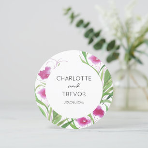 Convite Cor d'água, cor-de-rosa, pintada à mão