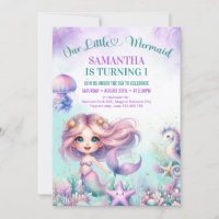 Cor d'água da primeiro aniversario de sereia pente