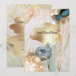 Convite Cor d'água dourada do polvo com casca