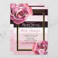 Cor d'água rosa Rosas White Stripe Preto Moderno