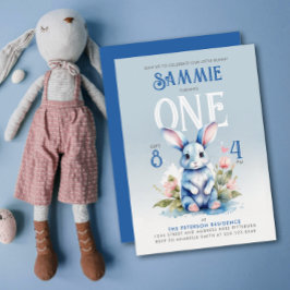 Convite Cor de água da Festa de aniversário Floral de Coel