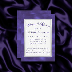 Convite Cor de Água Mínima Moderna Roxo-Violeta