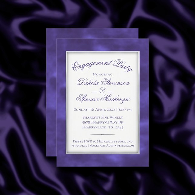 Convite Cor de Água Mínima Moderna Roxo-Violeta (Criador carregado)