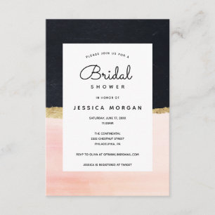 Convite Cor de Água Moderna - Rosa Chá de panela