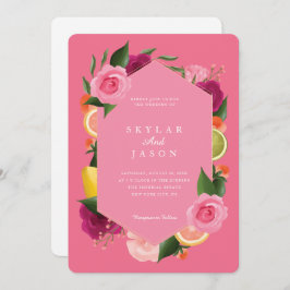 Convite Cor de água rosa-rosa Fruticultura Citrus Rosa Flo