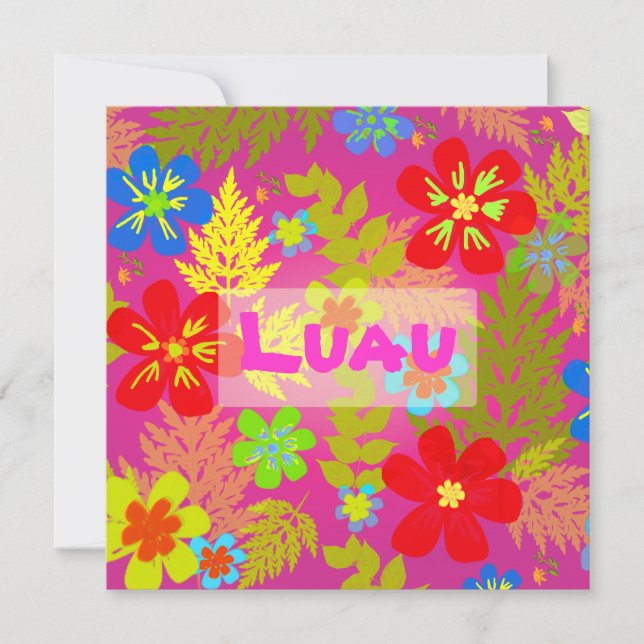 Convite Cor de fundo da selva do Havaí PixDezines (Frente)