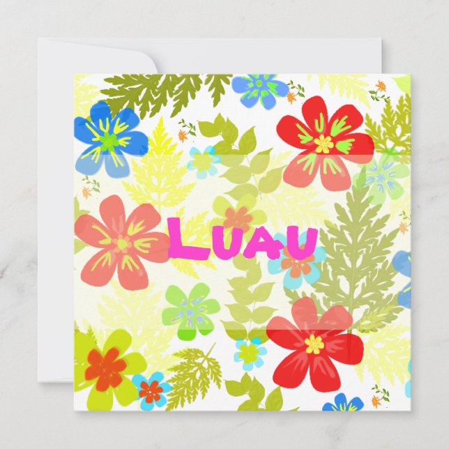 Convite Cor de fundo da selva do Havaí PixDezines (Frente)