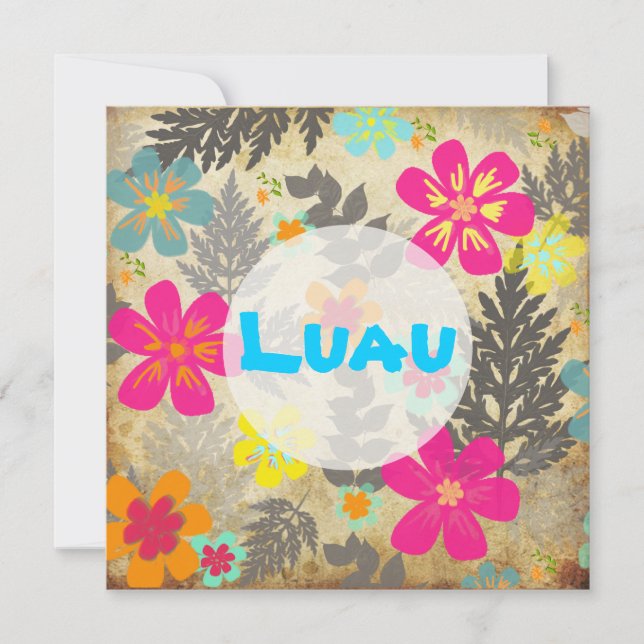 Convite Cor de fundo da selva do Havaí PixDezines (Frente)