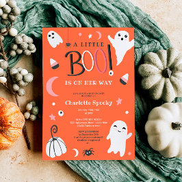 Convite Cor de laranja não assustadora chá de fraldas de v