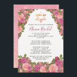 Convite Cor de Malva | Blush Pink Watercolor Bat Mitzvah<br><div class="desc">Design de convite do Bat Mitzvah, moderno e elegante, com flores variadas sombreadas, de cor rosa pincelado a botânicos cor de água mauve, em fundo branco. Este design floral dos Designs Holiday Hearts (direitos reservados) está pronto para você personalizar com os detalhes do Bat Mitzvah da sua doce menina. No...</div>