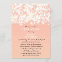 cor de pêssego string luzes chá de panela