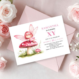 Convite Cor-de-Rosa Caprichoso de Aniversário de M