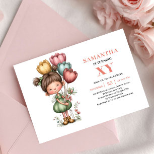 Convite Cor-de-Rosa Caprichoso e Fofo de Aniversár