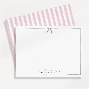 Convite Cor-de-rosa, castanho e tiras do berçário de, cart