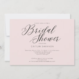 Convite Cor-de-rosa-Chá de panela preto Elegante