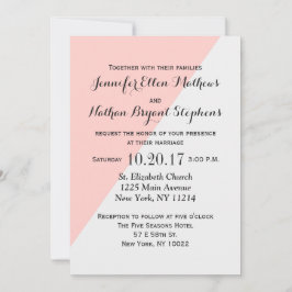 Convite Cor-de-rosa claro e Cinza dois tons