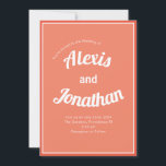 Convite Cor-de-rosa colorido com tendência retrorativa<br><div class="desc">Convite para Casamento Branco Cor-de-Rosa Cor-de-Rosa com Tendência Mínima Retroativa</div>