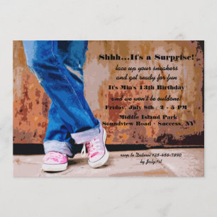 Convite cor-de-rosa das sapatilhas