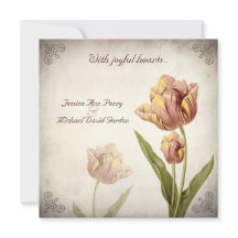 Convite cor-de-rosa do casamento da tulipa do