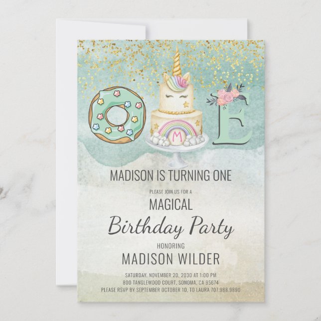 Convite Cor-de-rosa do primeiro aniversario Unicor (Frente)