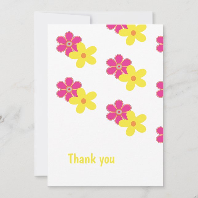 Convite Cor-de-rosa e amarelo personalizado (Frente)