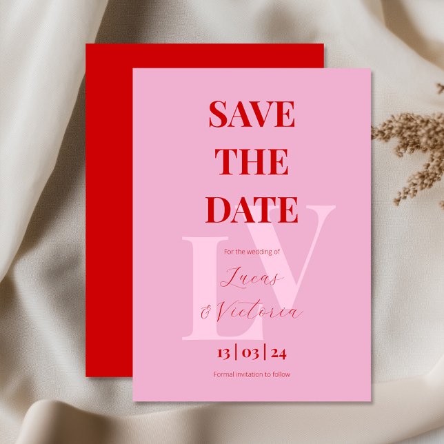 Convite Cor-de-rosa e vermelha, inicial (Criador carregado)