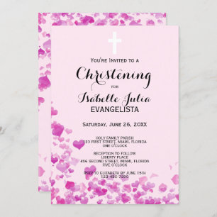 Convite cor-de-rosa elegante do evento do BATISMO