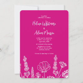 Convite Cor de Rosa | Elegante Wildflower Wekdim