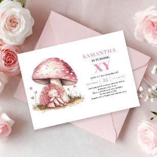 Convite Cor de Rosa Fada Fofa para 2º Aniversário