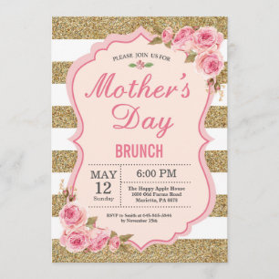 Convite cor-de-rosa floral da refeição matinal d