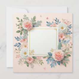 Convite Cor-de-Rosa Floral para Salvar a Data