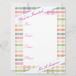 Convite Cor-de-rosa laranja e azul