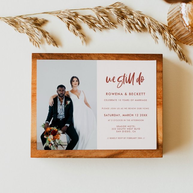 Convite Cor-de-rosa moderno da neve Ainda fazemos foto de  (Criador carregado)