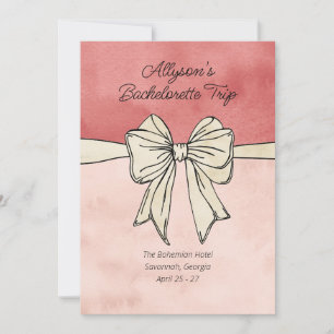 Convite Cor-de-rosa moderno e fita de código QR do Arco de