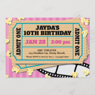 Convite cor-de-rosa para o cinema