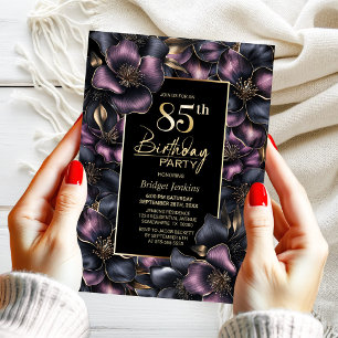 Convite Cor-de-rosa poeirento e Cinza 85.a Festa de aniver
